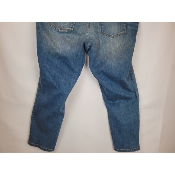 Isabel Maternity Skinny Crop Under Belly Medium Blue Side Panel Jeans Sz 18/34 - Picture 8 of 9